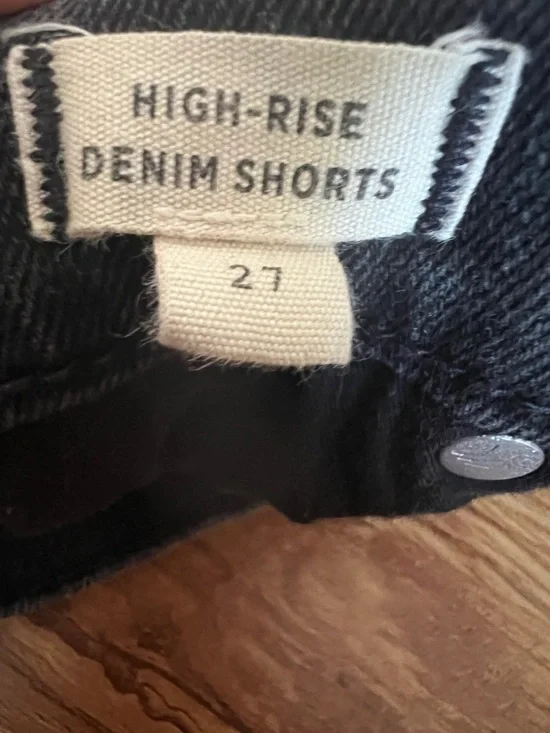 Madewell High Rise Denim Black Shorts Size 27 - Picture 6 of 12